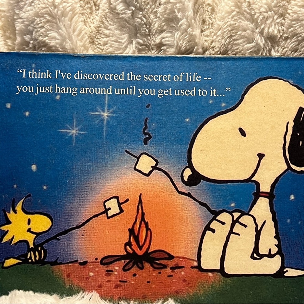 An Englishman in LA ~Snoopy and Woodstock Campfire “the tablet” Art Print